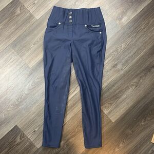 Tredstep Tempo Riding Pants Womens 30R Navy Blue Compression Full Seat Pull On